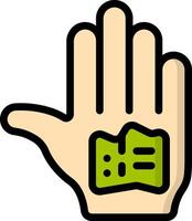 A hand with a green hand with a green hand vector