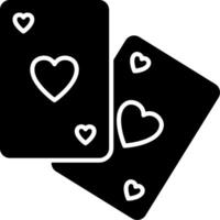 Two playing cards with hearts on them vector