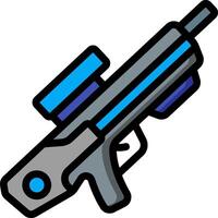 A gun with a blue and gray handle vector
