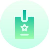 A green and blue icon with a star on it vector