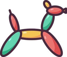 A balloon animal with a red, green and yellow color scheme vector