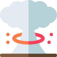 An icon of a mushroom cloud with a ring around it vector