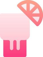 A pink drink with a slice of orange on top vector