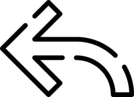 A black and white arrow pointing left vector