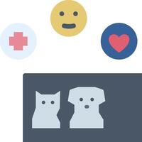 A dog and cat are sitting next to a heart and a smiley face vector