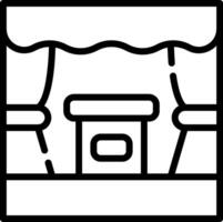 A black and white image of a stage curtain vector