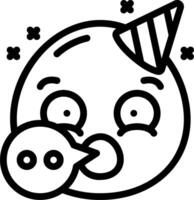 A cartoon face with a party hat on it vector