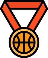 A medal with a basketball ball on it vector