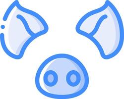A pig's head with two ears and two horns vector