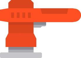A red drill with a handle on top vector
