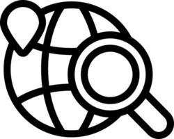 Magnifying globe icon vector