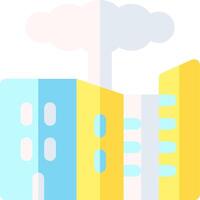 A cartoon building with a cloud in the sky vector