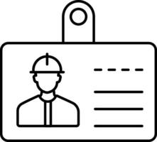 An id badge with a man in a hard hat vector