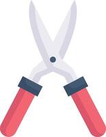 A pair of scissors with red handles on a white background vector