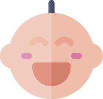 A smiling baby face with a pink nose vector