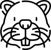 A black and white drawing of a groundhog vector