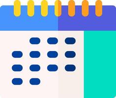 A calendar icon with a blue and orange background vector