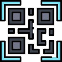 A qr code icon with a square in the middle vector