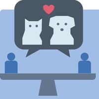 A dog and cat are sitting on a scale with a heart vector
