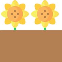 Two sunflowers in a flower pot on a white background vector
