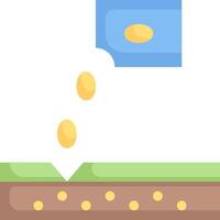A bag of money is being poured into the ground vector