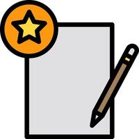 A star and a pencil on a sheet of paper vector