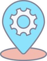 A map pin with gears on it vector