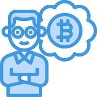 Bitcoin man icon vector
