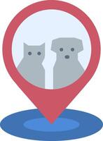 A dog and cat are in a map marker vector