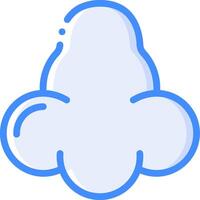 A cloud icon with a blue outline vector