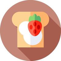 A slice of toast with strawberries on it vector