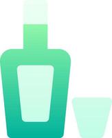 A bottle of liquor and a shot glass vector