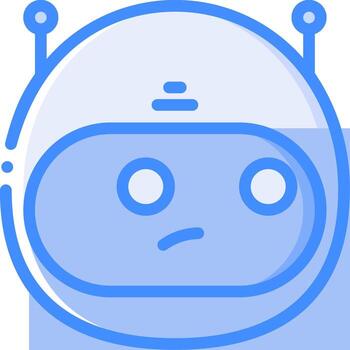 A robot with a sad face on it vector
