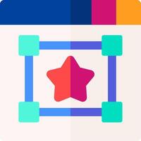 A colorful square with a star in the center vector