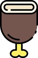 A brown cup with a yellow handle vector