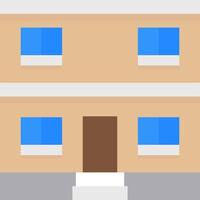 A two story house with windows and a door vector