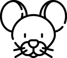 A mouse head outline on a white background vector