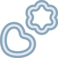 Two heart shaped cookie cutters on a white background vector