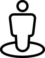 A black and white icon of a person standing on a pedestal vector
