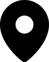 A black pin with a white circle in the center vector