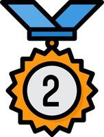 A medal with the number two on it vector