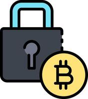 Bitcoin secure icon vector