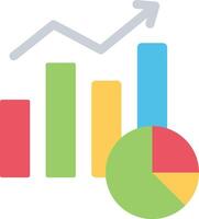 A pie chart with a bar graph and a pie chart vector