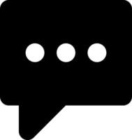 A black speech bubble with three dots on it vector