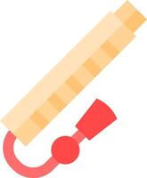 A thermometer with a red handle and a red bulb vector