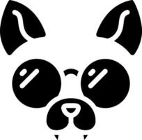 A black and white dog with sunglasses on its face vector