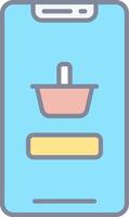 A tablet with a bowl on it vector