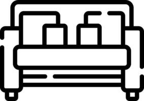 A couch with two pillows on it vector