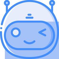 A robot icon with a smiley face vector