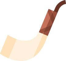 A pipe with a brown handle and a brown tip vector